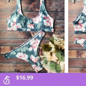 Zaful U Neck Floral Bikini Set